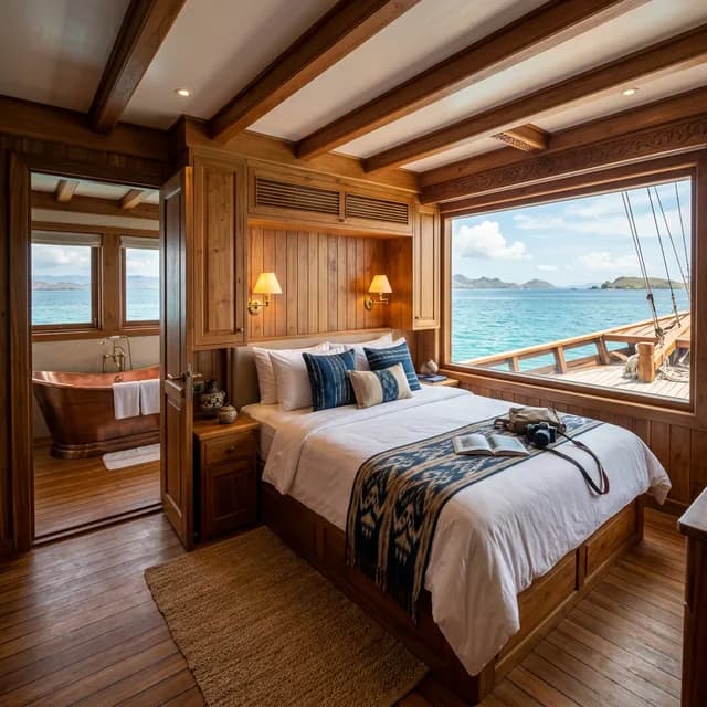 Arjuna Cabin - Komodo Labuan Bajo Phinisi Boat Cabin