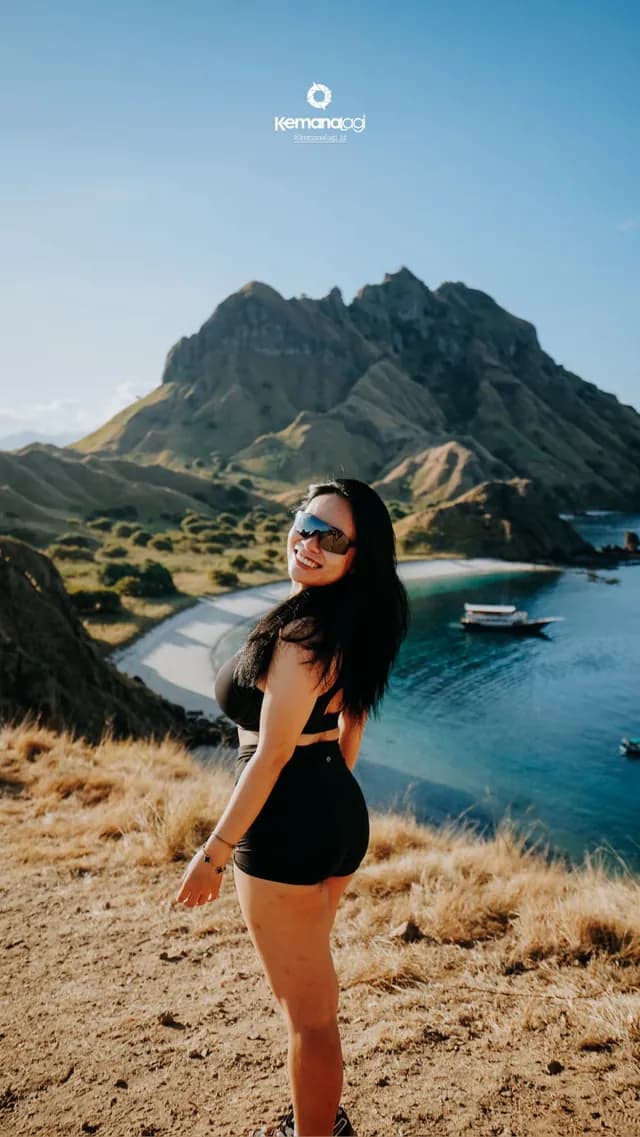 Padar Island viewpoint overlooking the bay